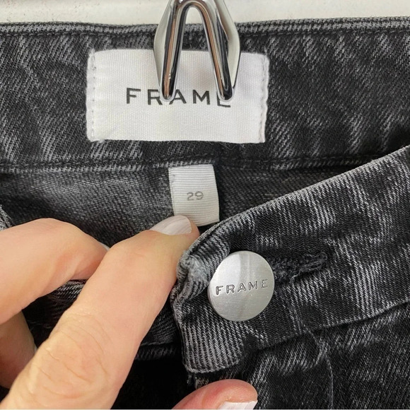 Frame Le Mini Boot Jeans Waist 29 Womens 8 Pepperdine Slash Distressed Black - Picture 7 of 11